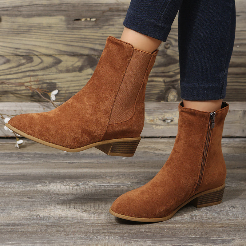 🔥Last Day Promotion 50% OFF - 2023 Women's Side Zipper Comfort Casual Suede Ankle Boots