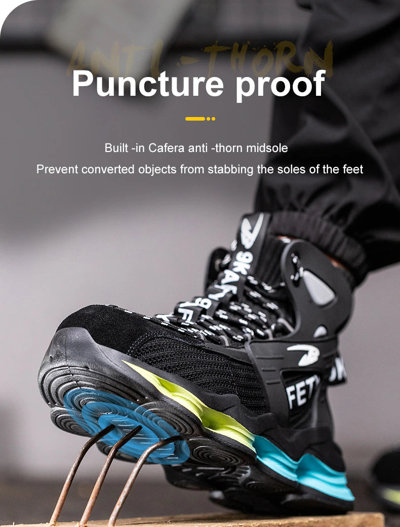 2023 Newest Design Men Safety Boots, Anti-smash Steel Toe Cap Indestructible Shoes