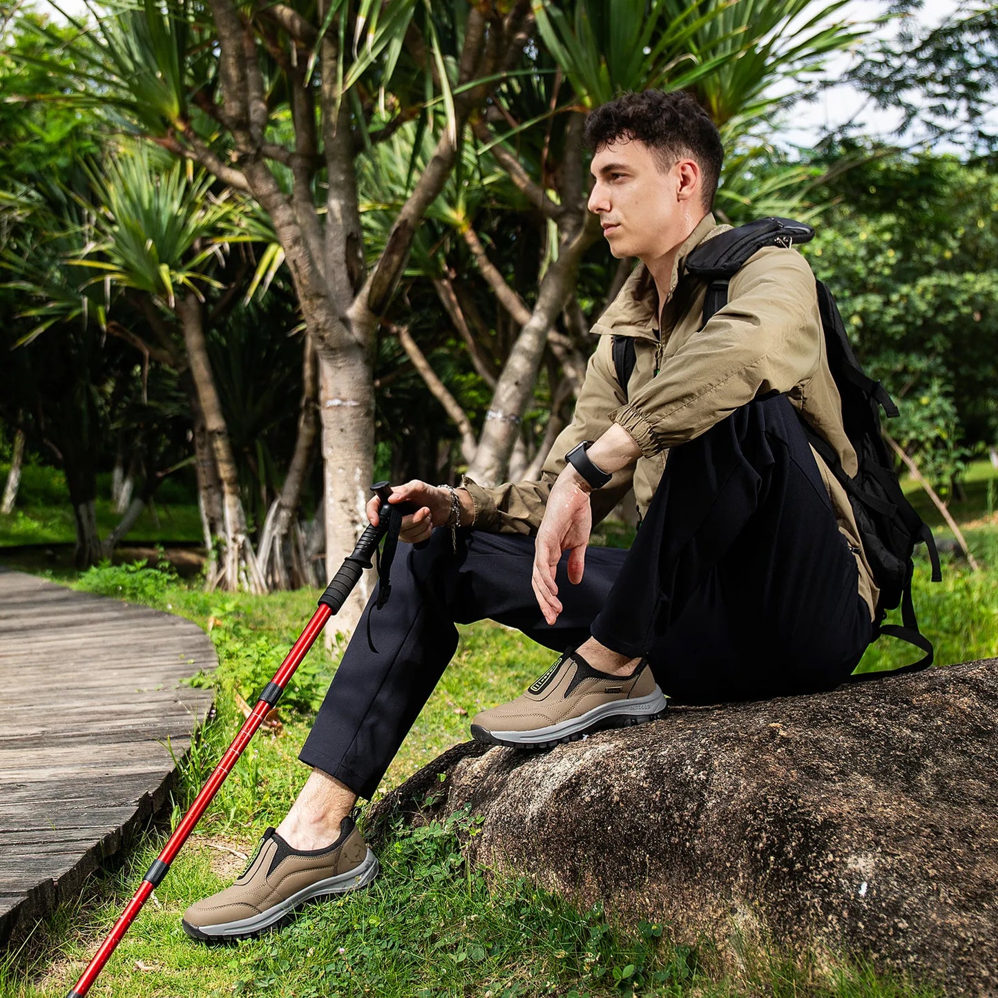 2023 Outdoor Slip On Casual Orthopedic Men Shoes, Breathable Suede Leather Anti-skid Walking Sneakers