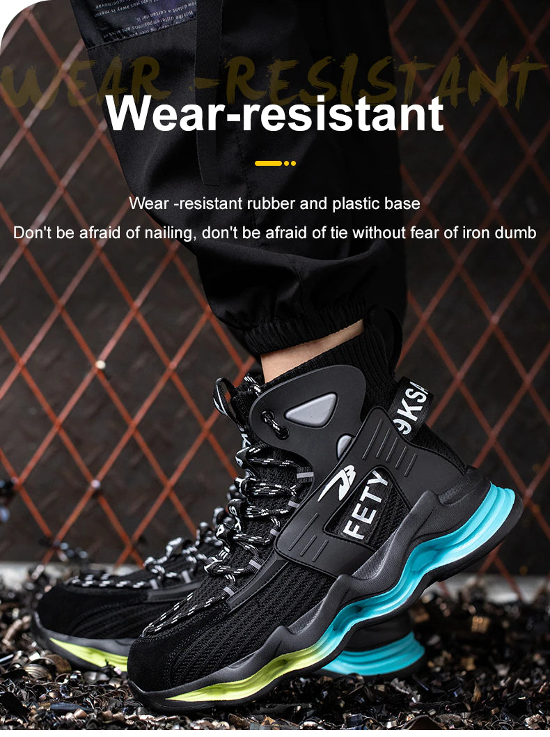 2023 Newest Design Men Safety Boots, Anti-smash Steel Toe Cap Indestructible Shoes