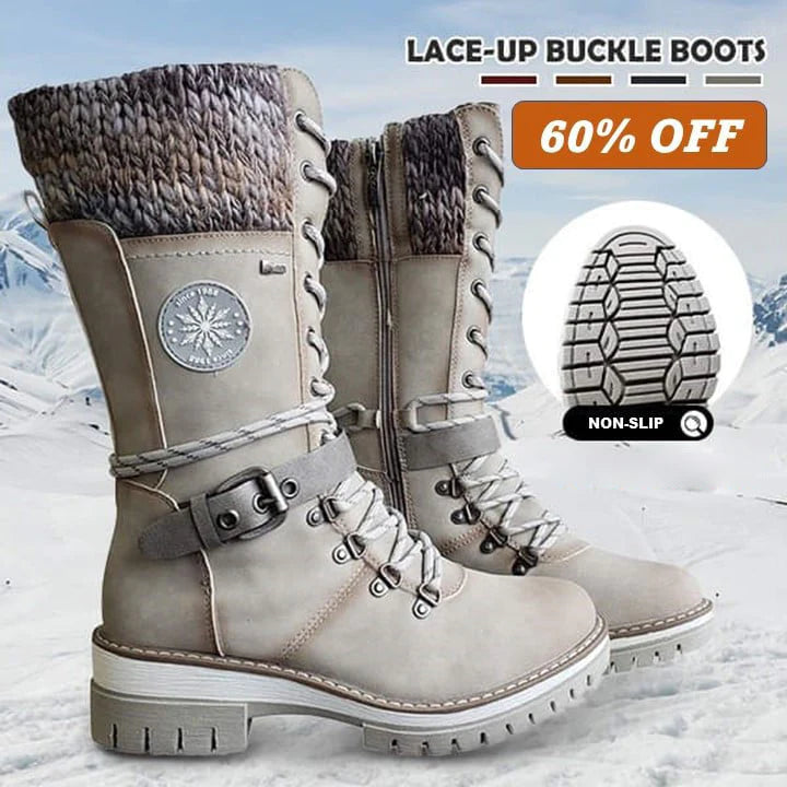 🔥Last Day 50% OFF🔥 - 👢Women’s Leather Flat Heel Mid-Calf Zipper Boots👢