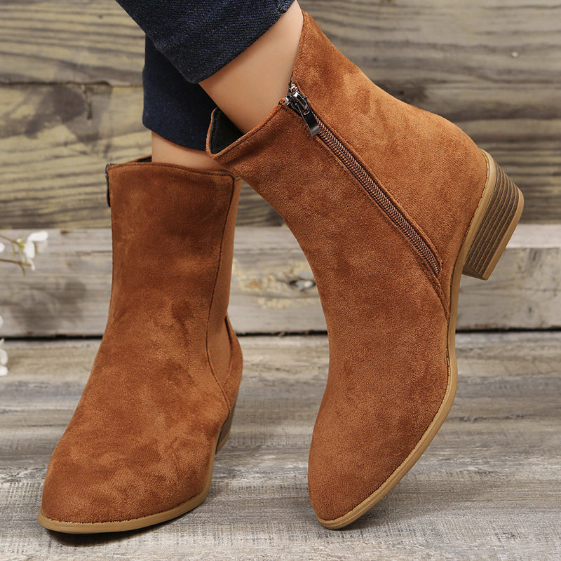🔥Last Day Promotion 50% OFF - 2023 Women's Side Zipper Comfort Casual Suede Ankle Boots