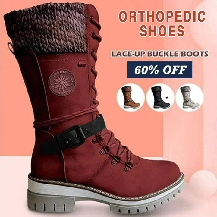 🔥Last Day 50% OFF🔥 - 👢Women’s Leather Flat Heel Mid-Calf Zipper Boots👢