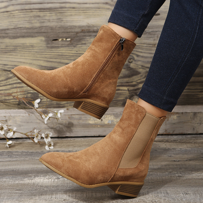 🔥Last Day Promotion 50% OFF - 2023 Women's Side Zipper Comfort Casual Suede Ankle Boots