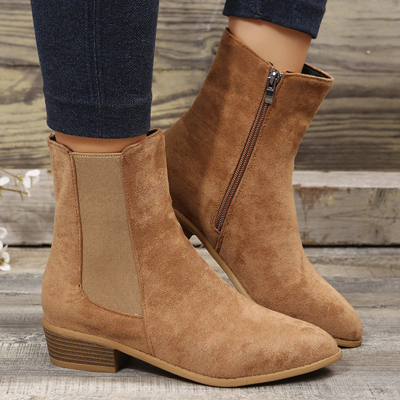 🔥Last Day Promotion 50% OFF - 2023 Women's Side Zipper Comfort Casual Suede Ankle Boots