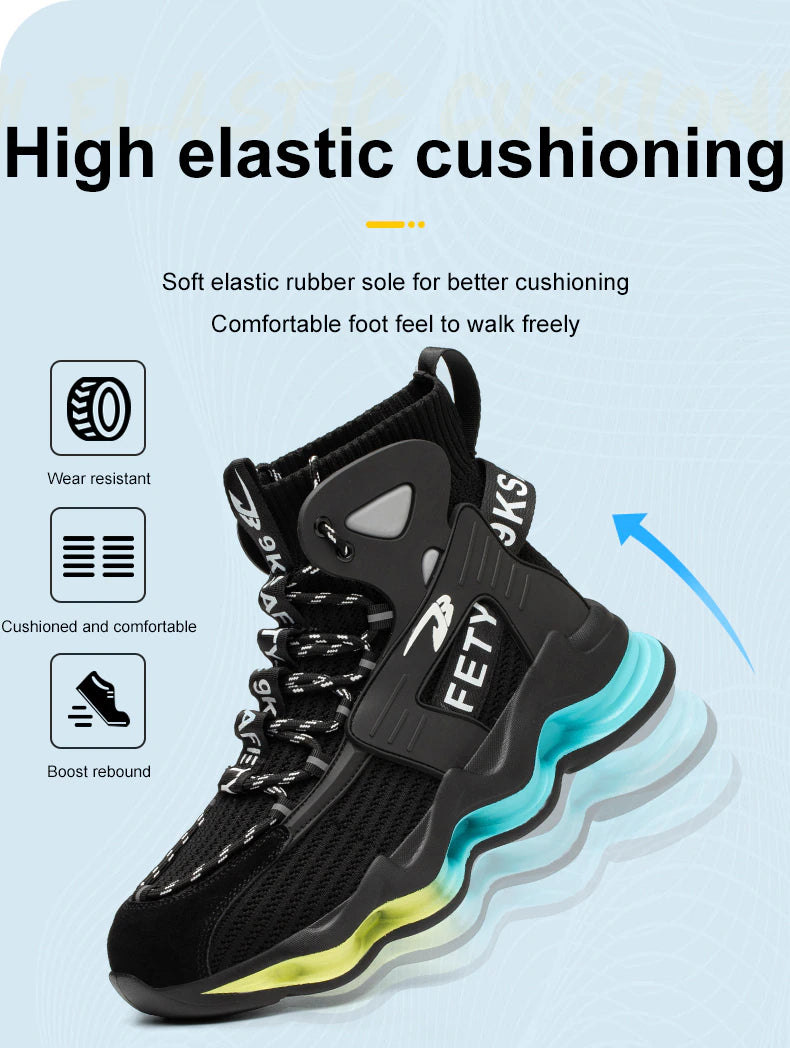 2023 Newest Design Men Safety Boots, Anti-smash Steel Toe Cap Indestructible Shoes