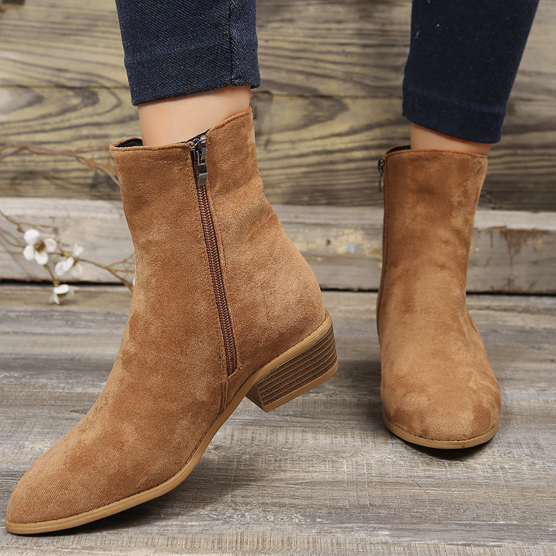 🔥Last Day Promotion 50% OFF - 2023 Women's Side Zipper Comfort Casual Suede Ankle Boots