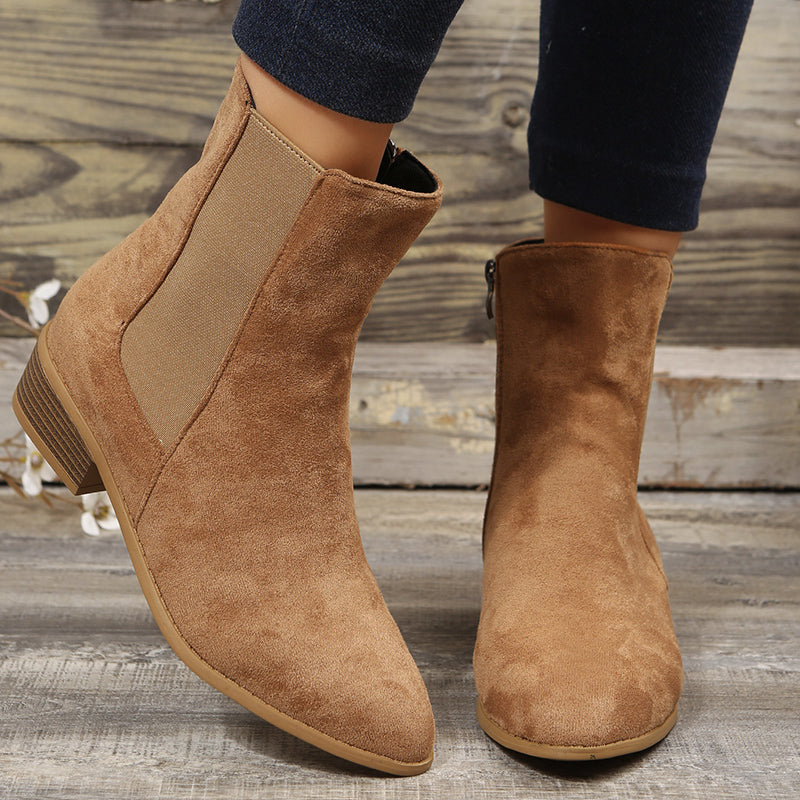 🔥Last Day Promotion 50% OFF - 2023 Women's Side Zipper Comfort Casual Suede Ankle Boots