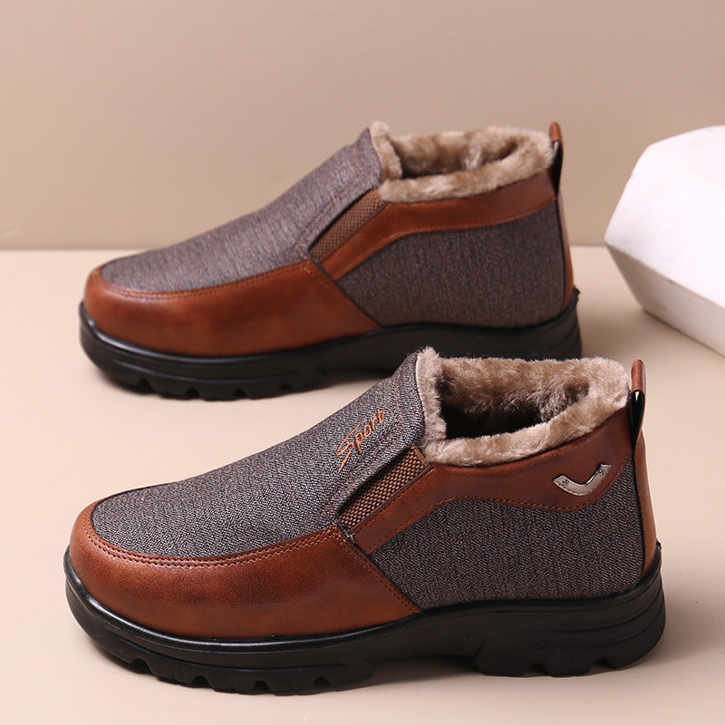 🔥Last Day 50% OFF🔥Men's Orthopedic Winter Fleece Waterproof Shoes, Warm Non-Slip Comfortable Snow Ankle Boots