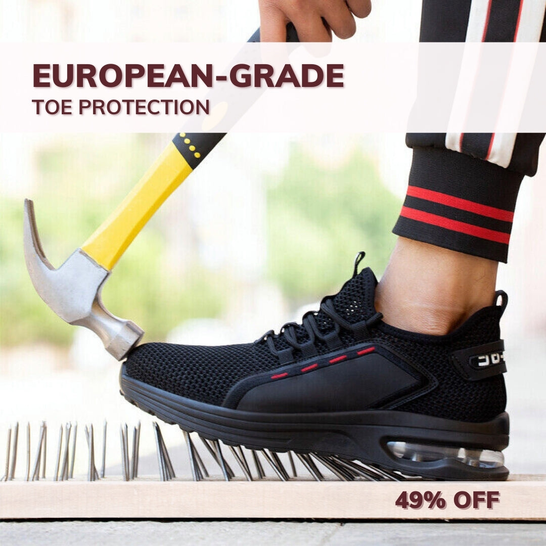 2023 Men's Steel Toe Anti-Puncture Breathablem Sneakers, Lightweight Indestructible Safety Work Shoes