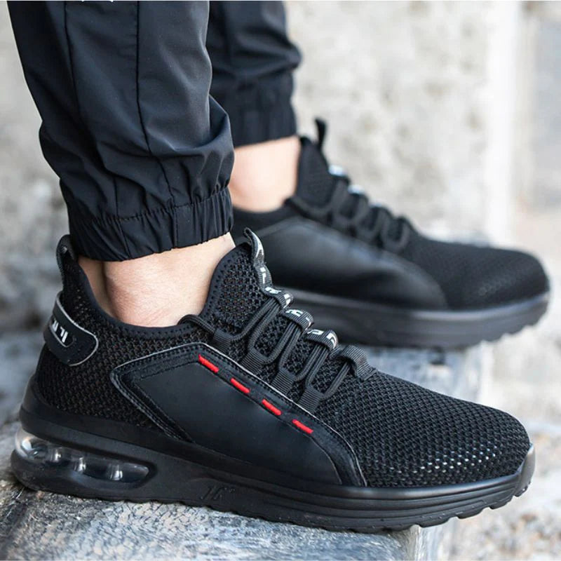 2023 Men's Steel Toe Anti-Puncture Breathablem Sneakers, Lightweight Indestructible Safety Work Shoes