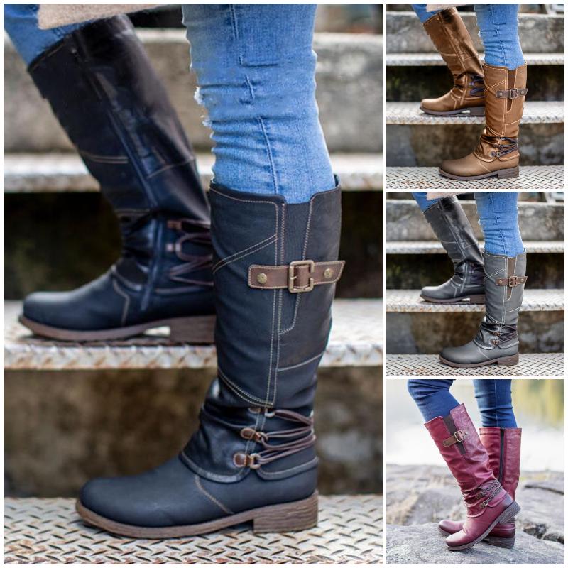 Women's Autumn & Winter Vintage Leather Zipper High Boots