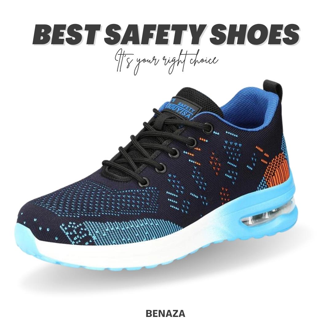 2023 Men's Steel Toe Safety Sneakers, Anti-Smash Air Cushion Indestructible Working Shoes