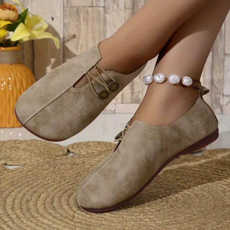 Last Day 49% OFF🔥 - Women's Flat Shoes, Elegant soft sole round toe buckle decoration
