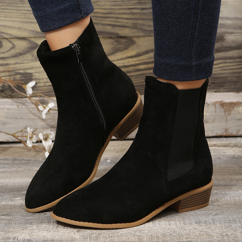 🔥Last Day Promotion 50% OFF - 2023 Women's Side Zipper Comfort Casual Suede Ankle Boots