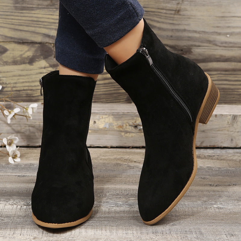 🔥Last Day Promotion 50% OFF - 2023 Women's Side Zipper Comfort Casual Suede Ankle Boots