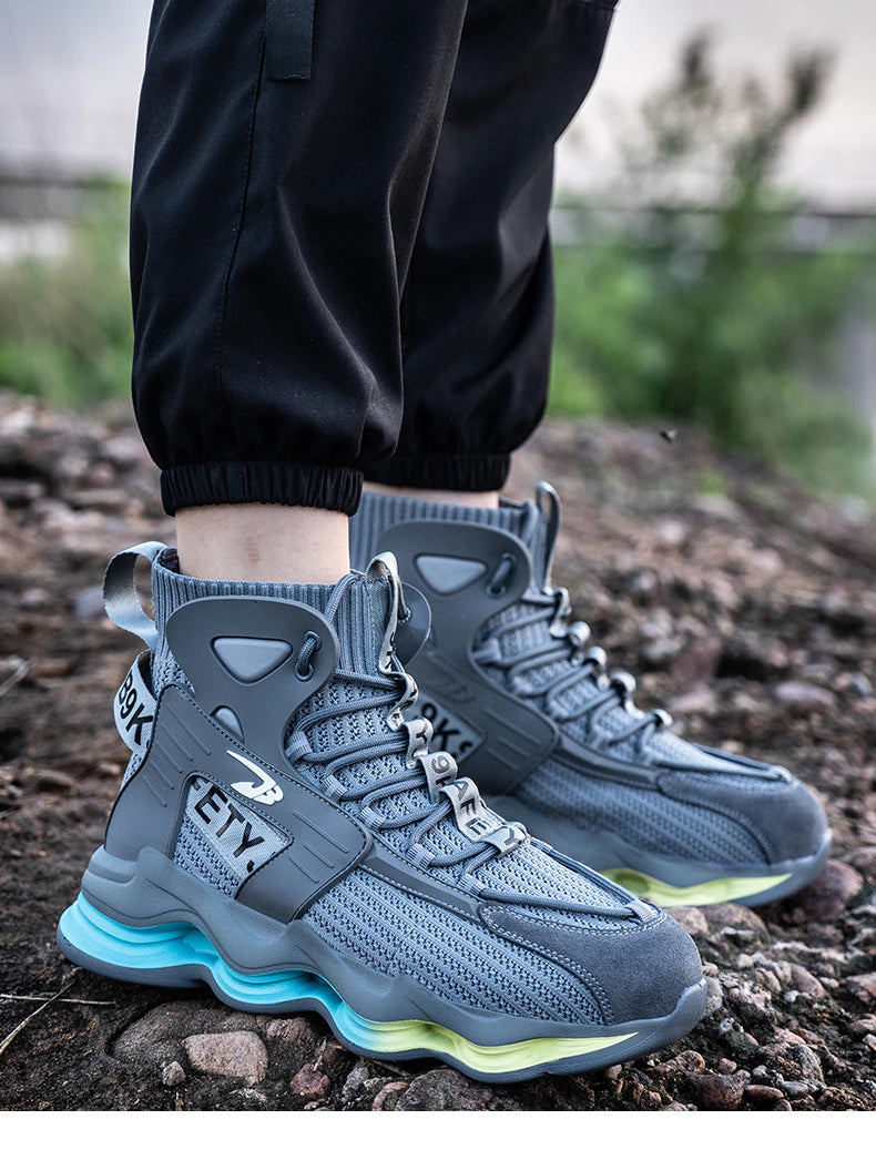 2023 Newest Design Men Safety Boots, Anti-smash Steel Toe Cap Indestructible Shoes