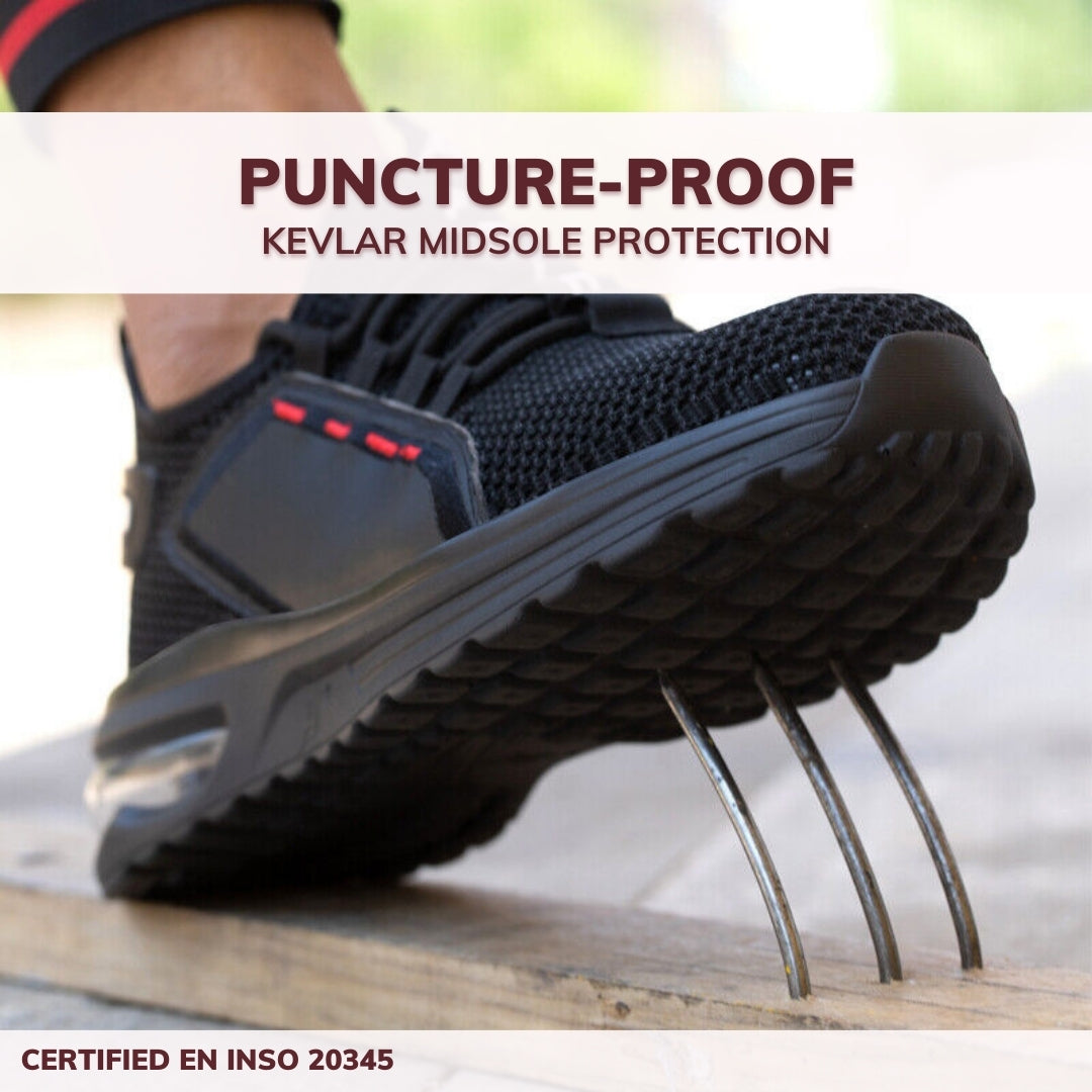 2023 Men's Steel Toe Anti-Puncture Breathablem Sneakers, Lightweight Indestructible Safety Work Shoes