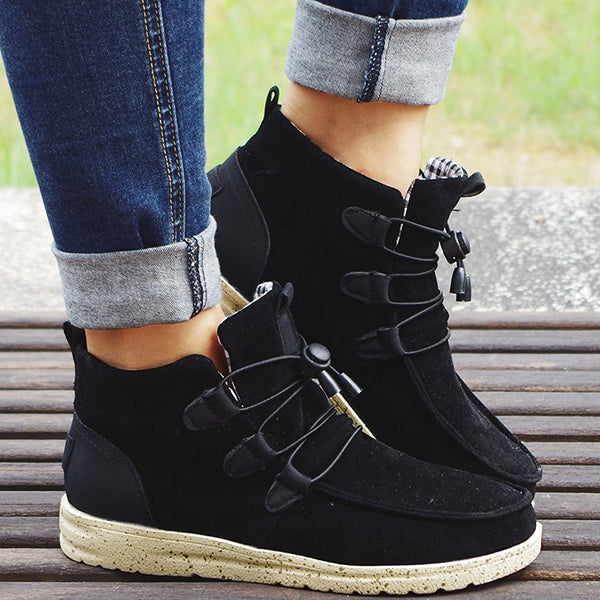 Women's Casual Laced Front Ankle Boots