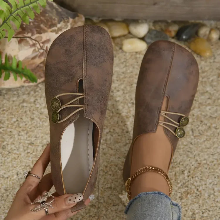 Last Day 49% OFF🔥 - Women's Flat Shoes, Elegant soft sole round toe buckle decoration