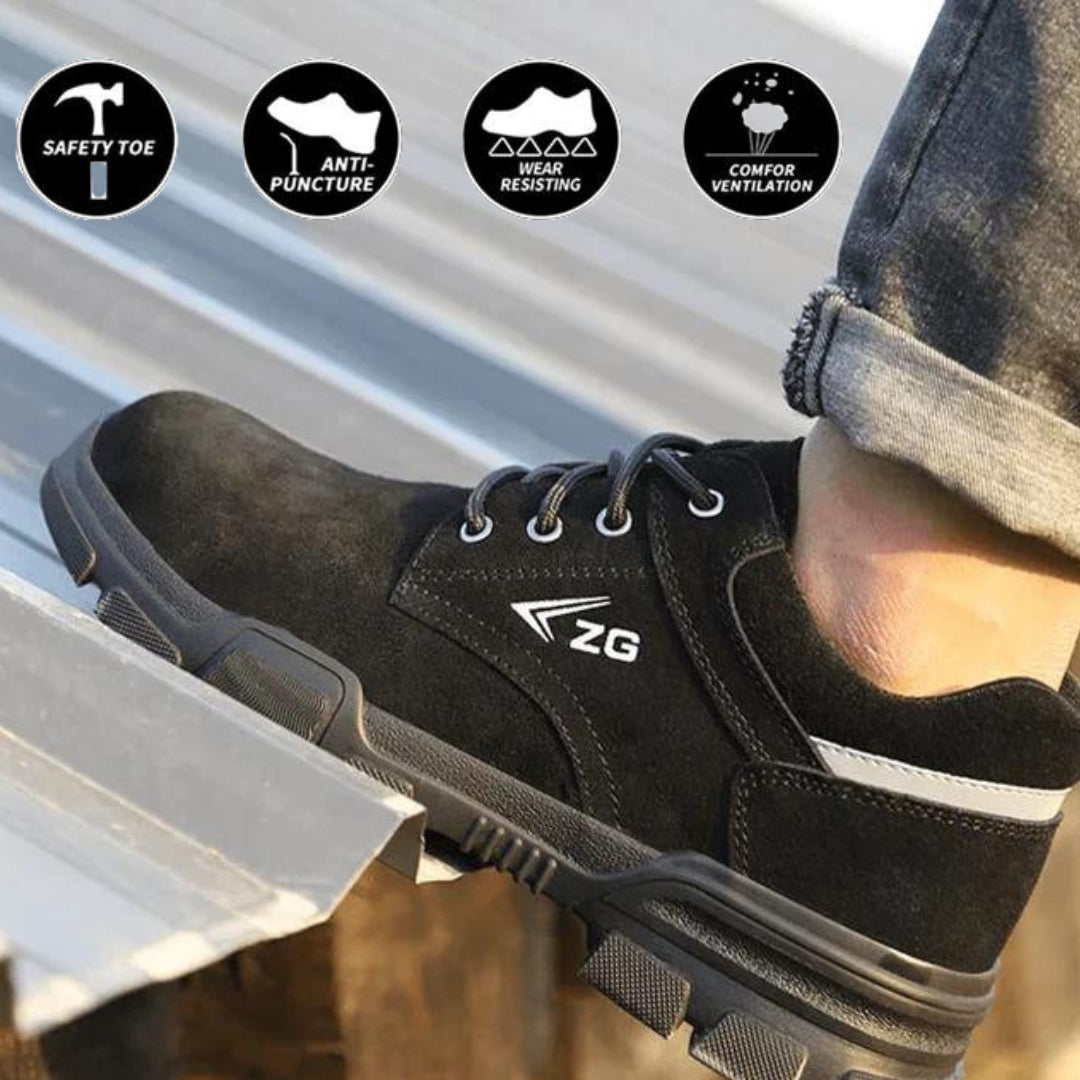 🔥 45% OFF SALE Today 🔥2023 Orthopedic Genuine Leather Men Safety Sneakers, Comfortable Breathable Working Shoes