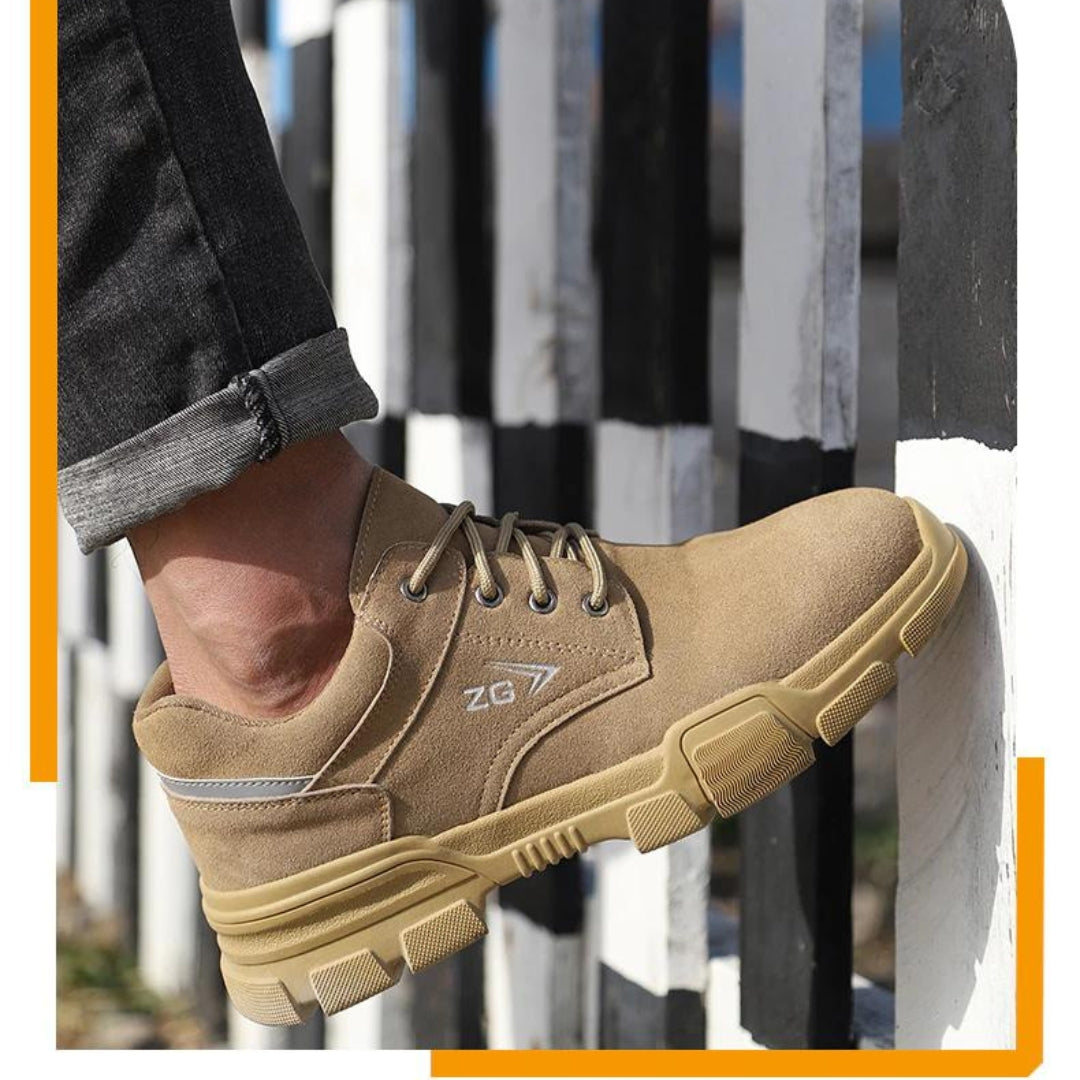 🔥 45% OFF SALE Today 🔥2023 Orthopedic Genuine Leather Men Safety Sneakers, Comfortable Breathable Working Shoes