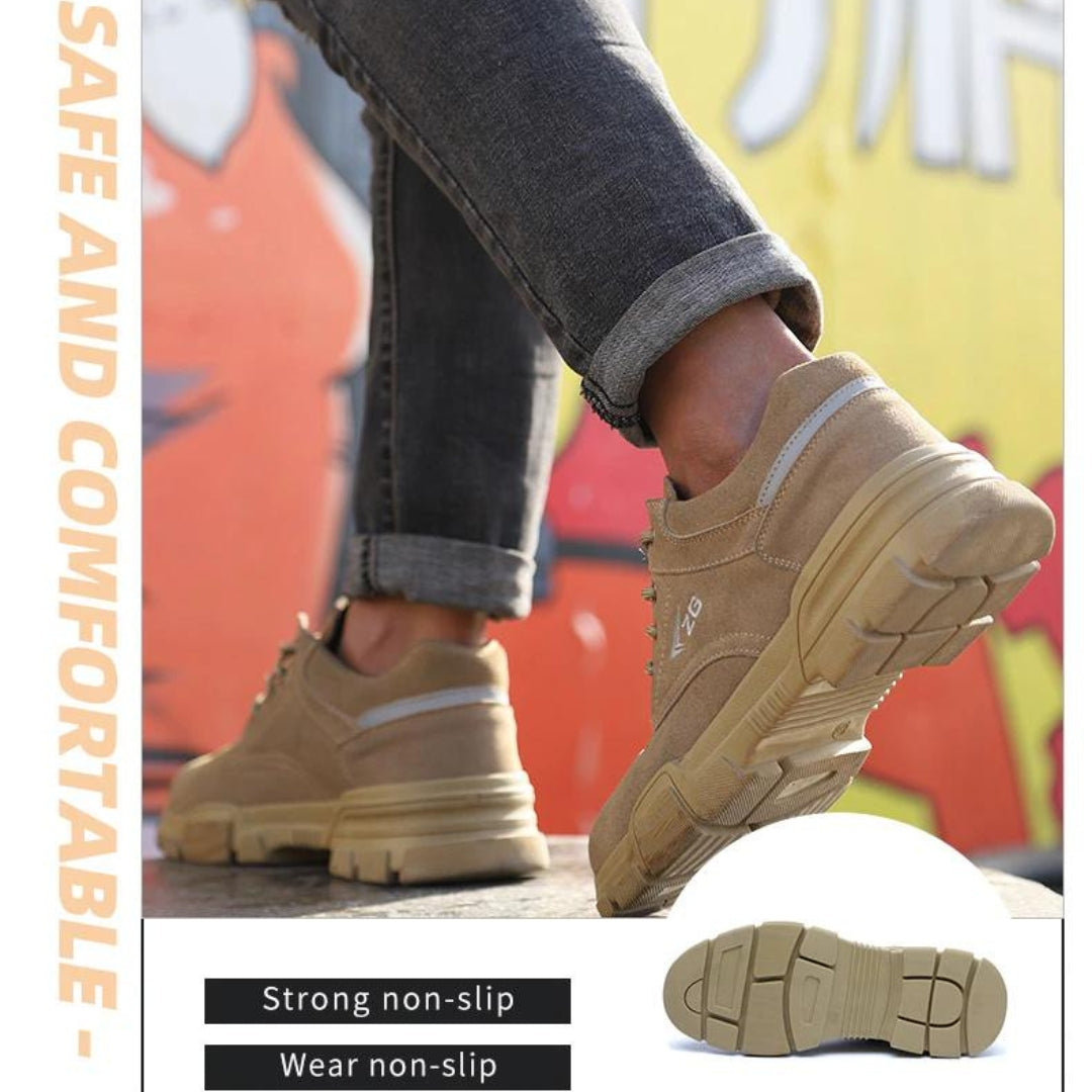 🔥 45% OFF SALE Today 🔥2023 Orthopedic Genuine Leather Men Safety Sneakers, Comfortable Breathable Working Shoes