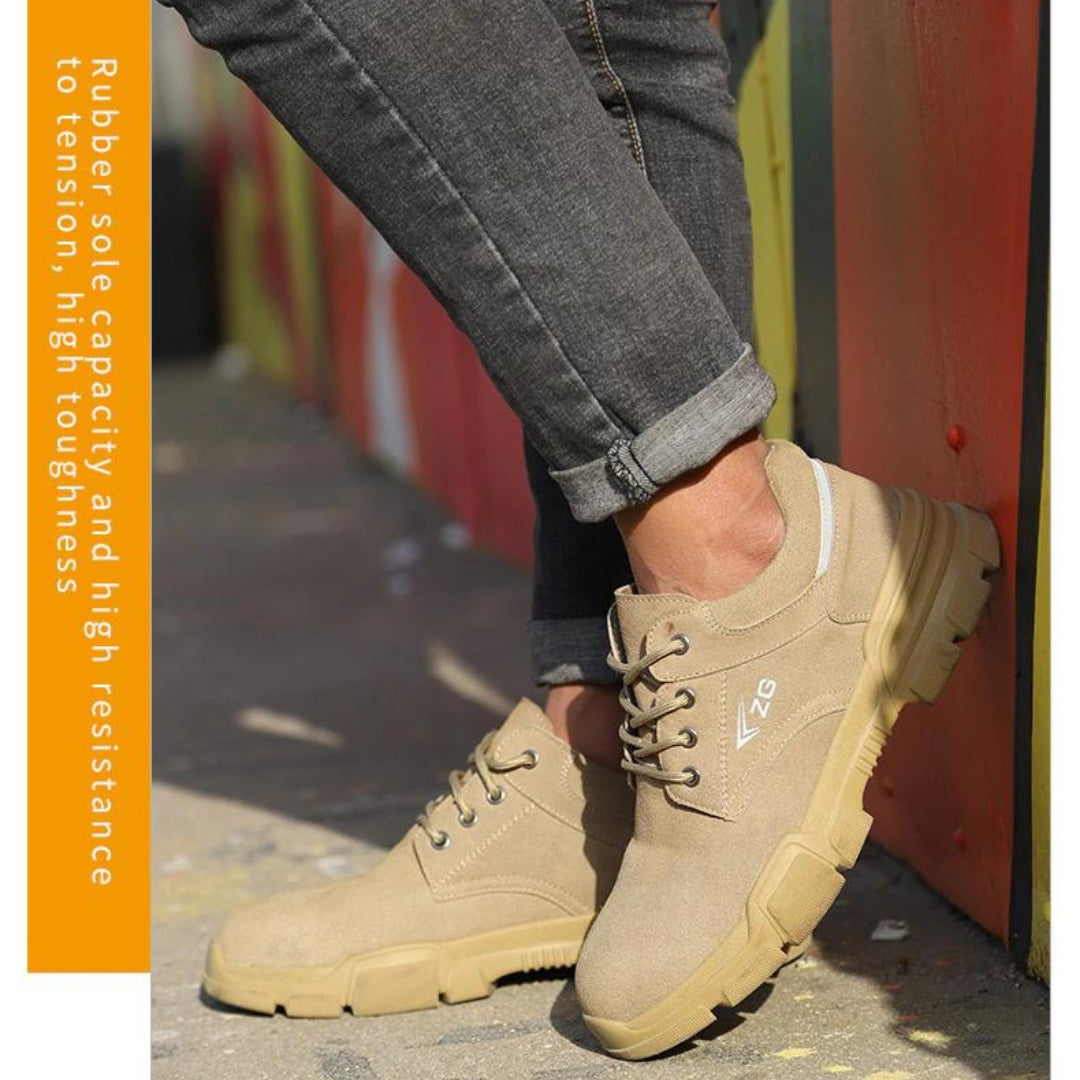 🔥 45% OFF SALE Today 🔥2023 Orthopedic Genuine Leather Men Safety Sneakers, Comfortable Breathable Working Shoes