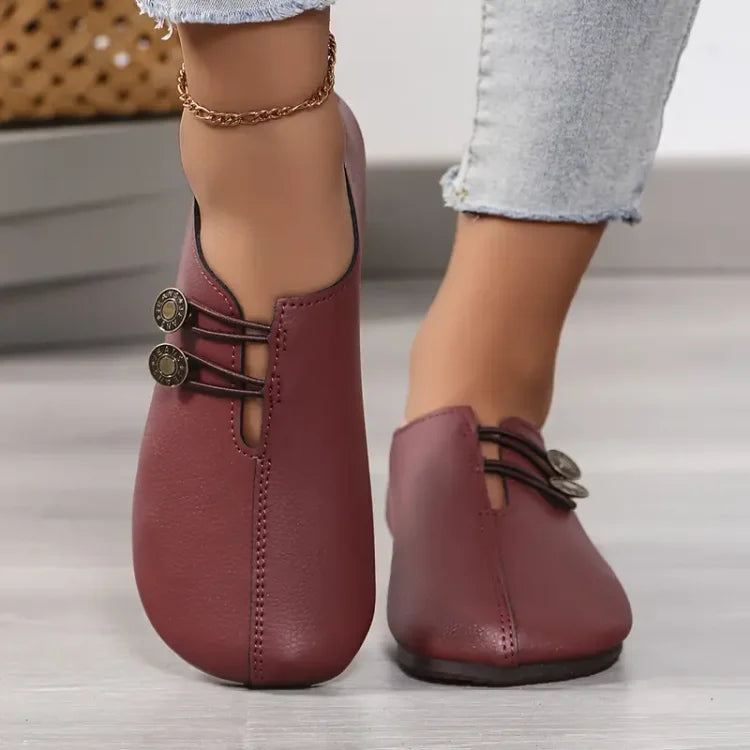 Last Day 49% OFF🔥 - Women's Flat Shoes, Elegant soft sole round toe buckle decoration