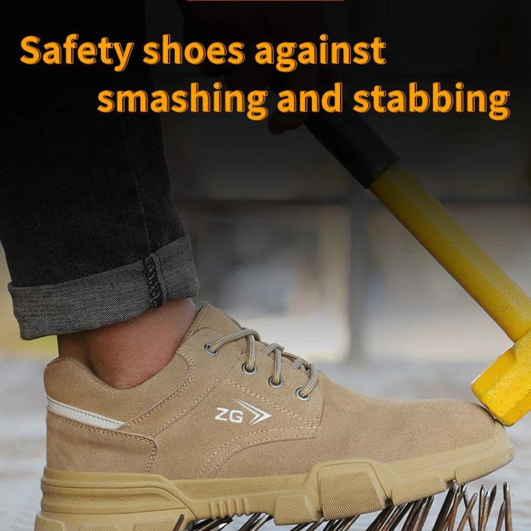 🔥 45% OFF SALE Today 🔥2023 Orthopedic Genuine Leather Men Safety Sneakers, Comfortable Breathable Working Shoes