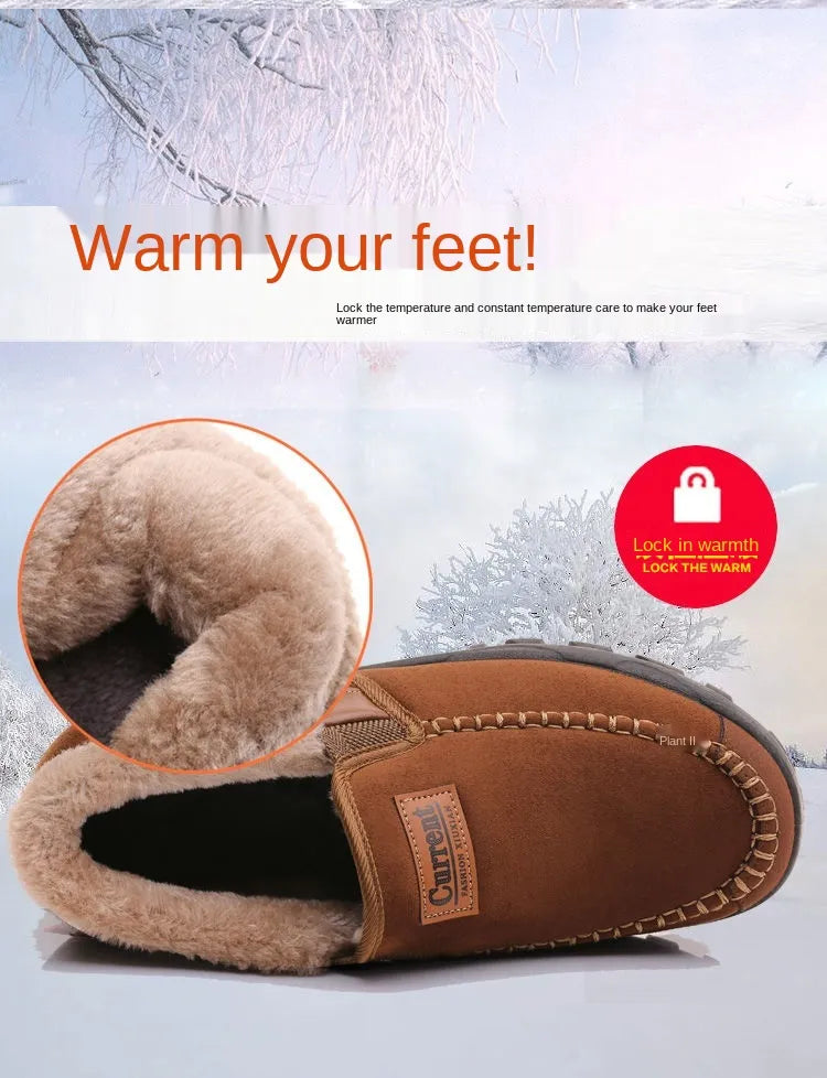 2023 Men's Orthopedic Comfortable Waterproof Warm Cow Leather Snow Boots