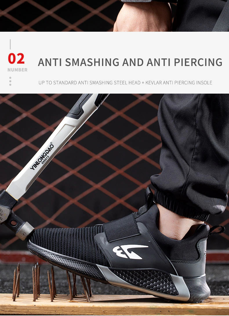 2023 New Design Safety Steel Toe Shoes, Breathable Anti-Puncture Industrial Sneakers Unisex