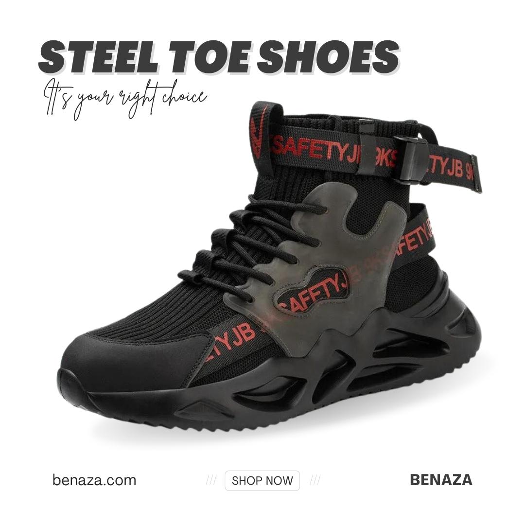 2023 Men Indestructible Work Safety Sneakers, Steel Toe Cap Anti-Skid Protective Shoes