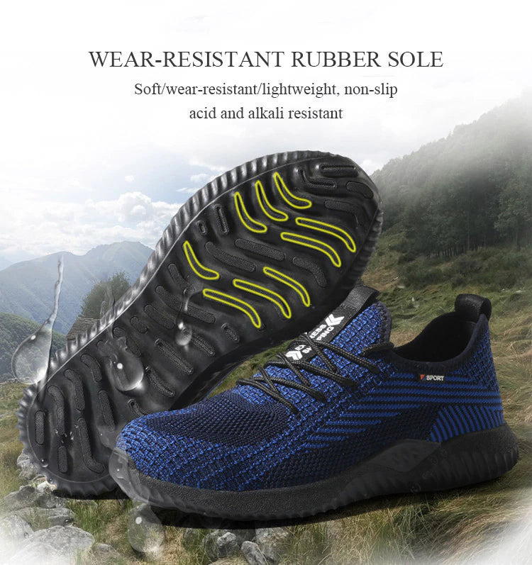 2023 Steel Head Anti-piercing Air Cushion Sneakers, Light Comfortable Work Protection Safety Shoes