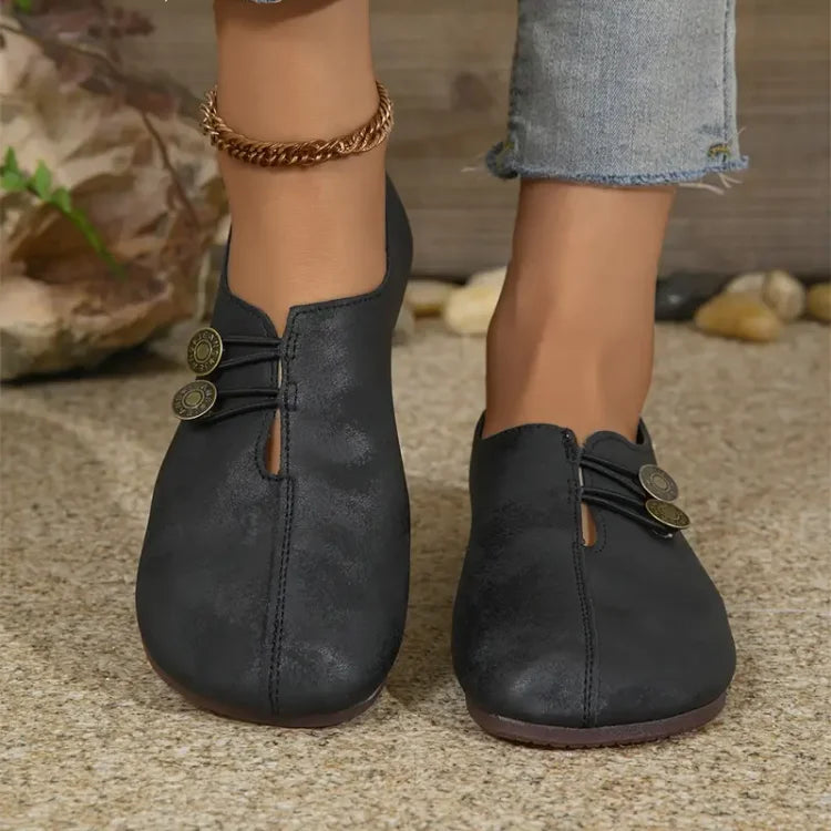 Last Day 49% OFF🔥 - Women's Flat Shoes, Elegant soft sole round toe buckle decoration