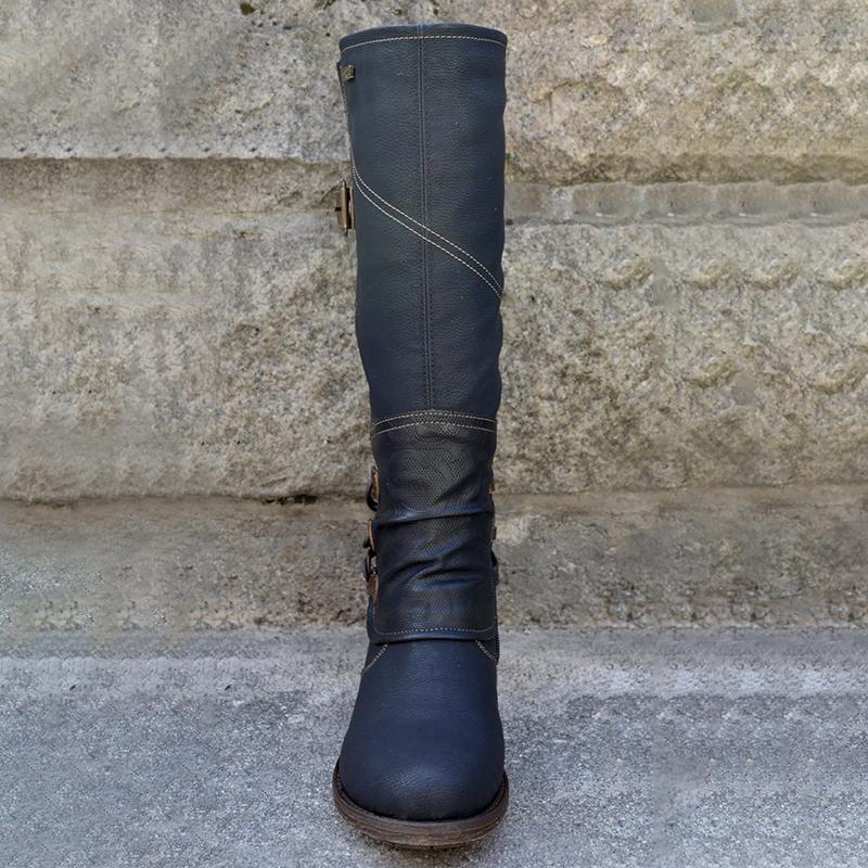 Women's Autumn & Winter Vintage Leather Zipper High Boots