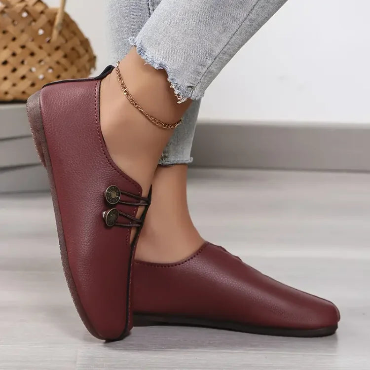 Last Day 49% OFF🔥 - Women's Flat Shoes, Elegant soft sole round toe buckle decoration