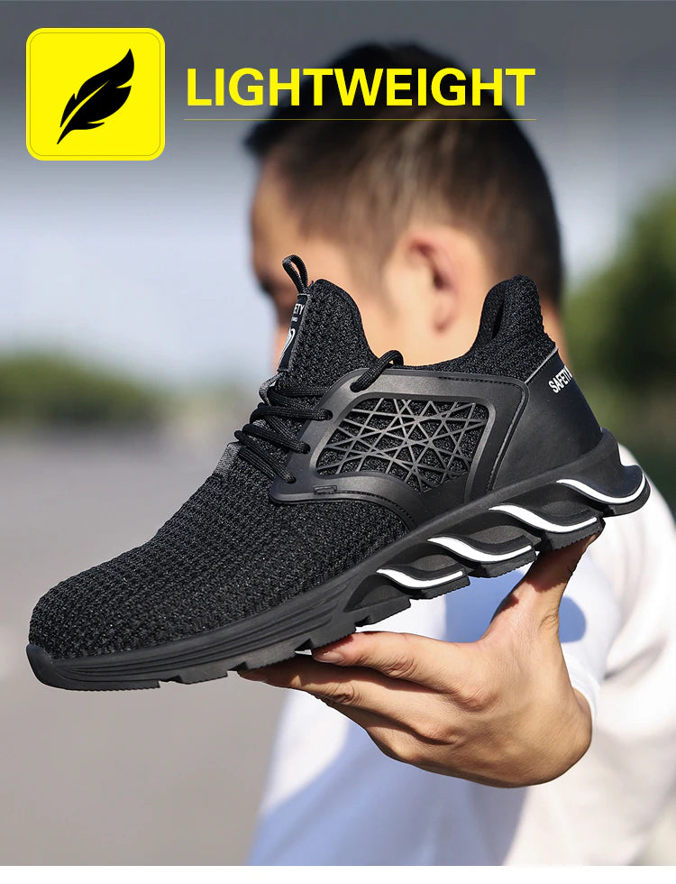 2023 Men's Steel Toe Safety Shoes, Puncture Proof Anti-skid Indestructible Work Shoes
