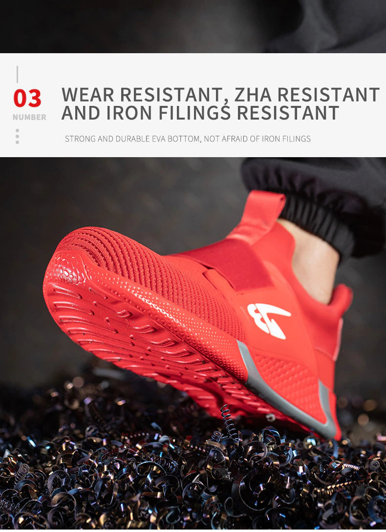 2023 New Design Safety Steel Toe Shoes, Breathable Anti-Puncture Industrial Sneakers Unisex