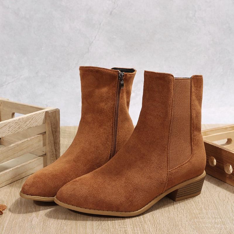 🔥Last Day Promotion 50% OFF - 2023 Women's Side Zipper Comfort Casual Suede Ankle Boots