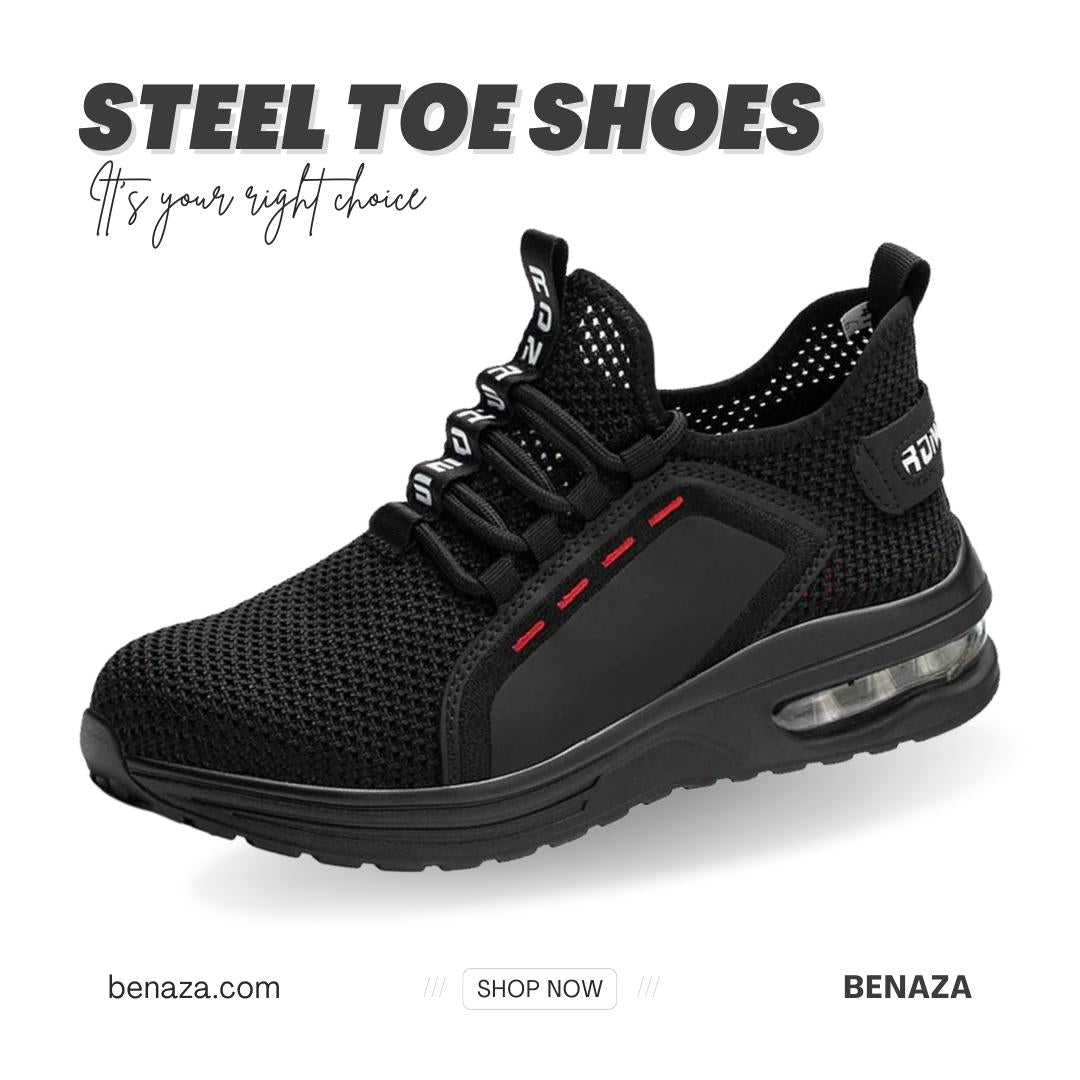 2023 Men's Steel Toe Anti-Puncture Breathablem Sneakers, Lightweight Indestructible Safety Work Shoes