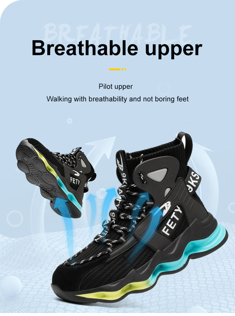 2023 Newest Design Men Safety Boots, Anti-smash Steel Toe Cap Indestructible Shoes