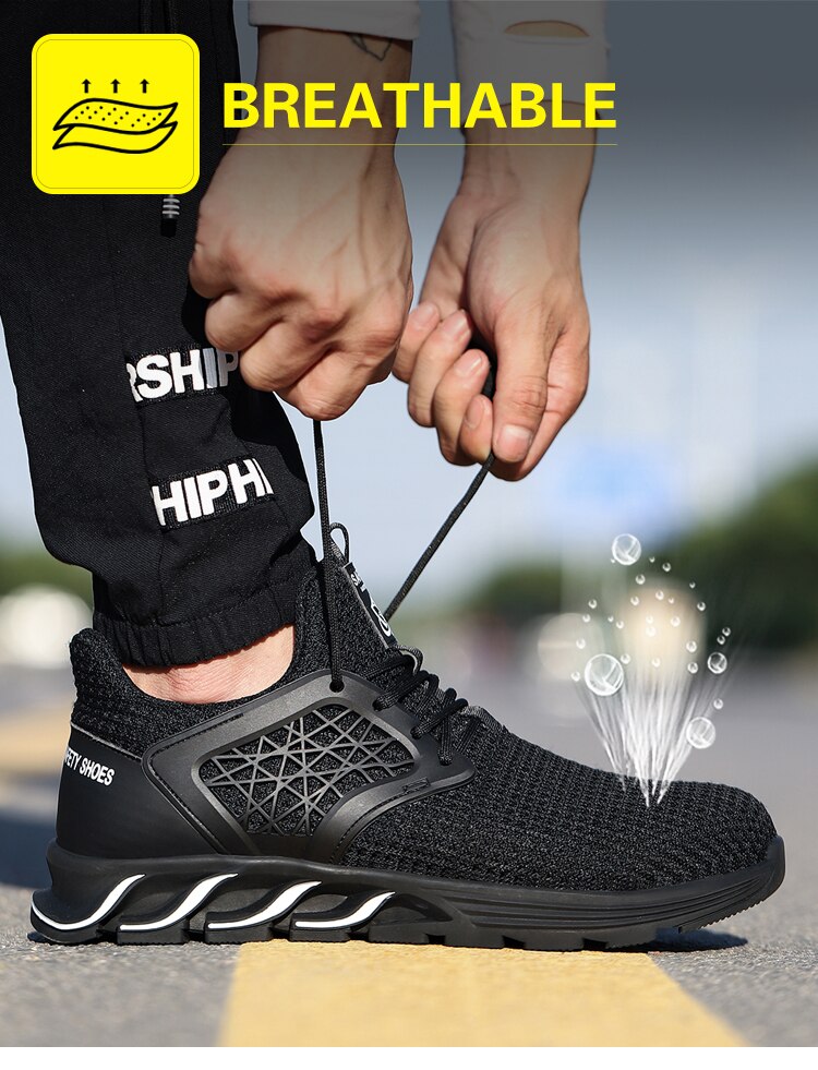 2023 Men's Steel Toe Safety Shoes, Puncture Proof Anti-skid Indestructible Work Shoes