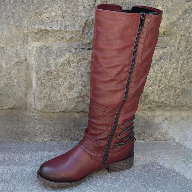 Women's Autumn & Winter Vintage Leather Zipper High Boots