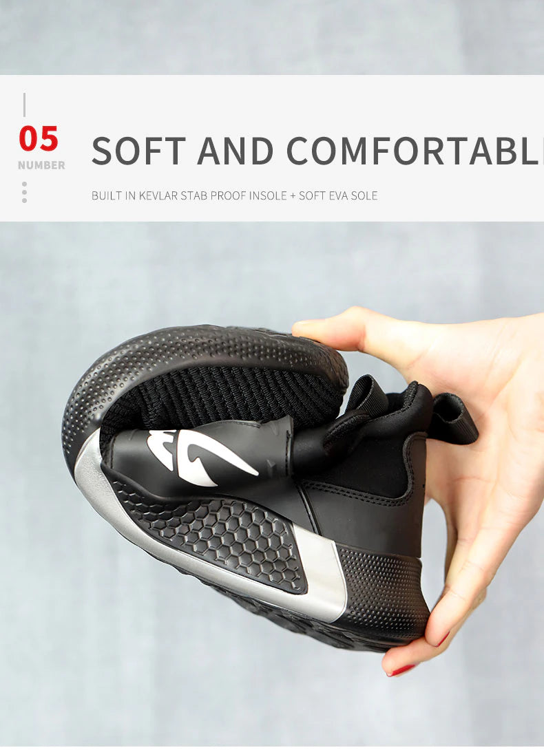 2023 New Design Safety Steel Toe Shoes, Breathable Anti-Puncture Industrial Sneakers Unisex