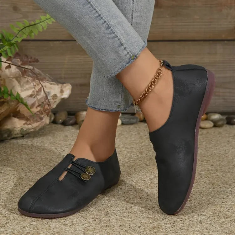 Last Day 49% OFF🔥 - Women's Flat Shoes, Elegant soft sole round toe buckle decoration