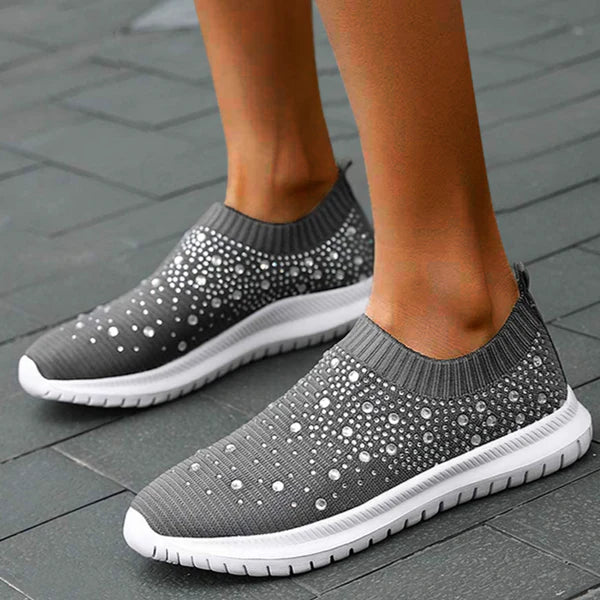 Last Day 49% OFF🔥 - Women's Crystal Breathable Orthopedic Slip-On Walking Shoes