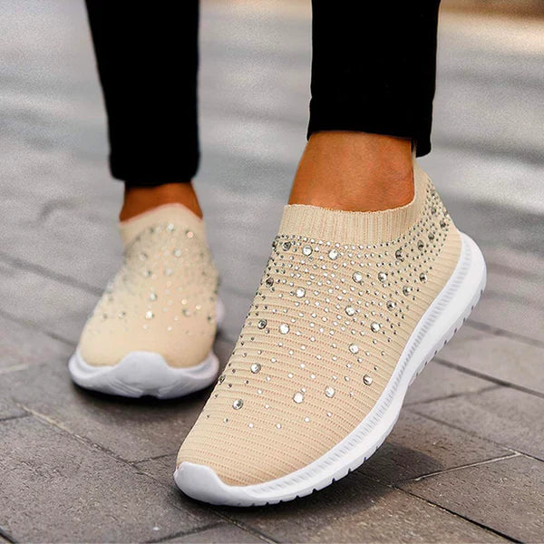 Last Day 49% OFF🔥 - Women's Crystal Breathable Orthopedic Slip-On Walking Shoes