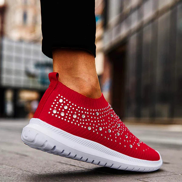 Last Day 49% OFF🔥 - Women's Crystal Breathable Orthopedic Slip-On Walking Shoes