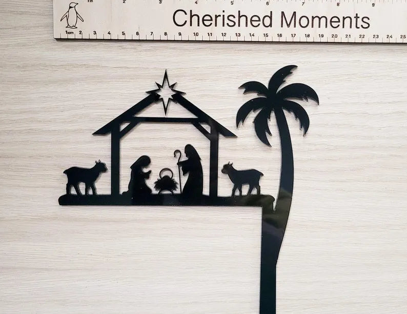 Metal Nativity Scene Door Topper